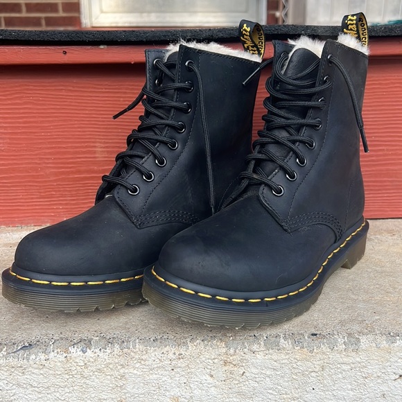 Dr. Martens 1460 Serena Faux Fur-Lined Boots - Picture 1 of 15